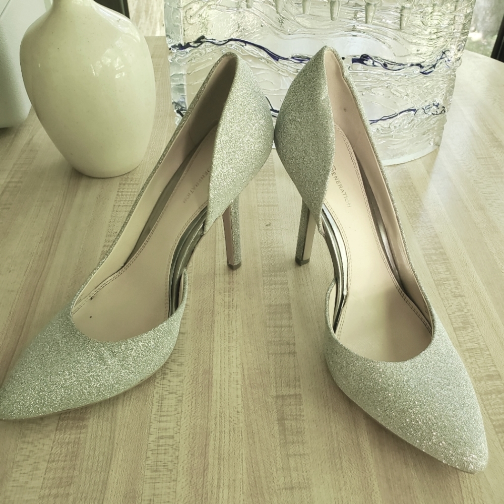 Bcbgeneration Silver Glitter Heels - image 1